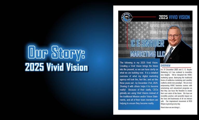 Our Story: 2025 Vivid Vision--banner showing document preview and Charles E. Snyder III for C. E. Snyder Marketing LLC