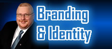 Charles E. Snyder III smiling on a blue gradient background with bold text reading "Branding & Identity" for the article, Relationships Build Your Brand