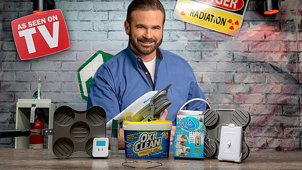 Billy Mays demonstrating OxiClean on TV — classic product demo that drives sales.